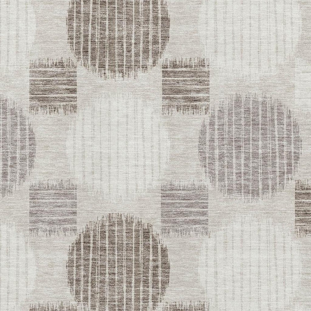 HomeRoots 9' X 12' Geometric Washable Area Rug in Beige, Ivory & Taupe - Durable, Stylish & UV Protected! 671509