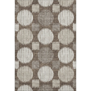HomeRoots 8' X 10' Brown And Ivory Geometric Area Rug - Stylish, Washable, UV-Protected for Busy Homes! 671520