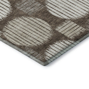 HomeRoots 8' X 10' Brown And Ivory Geometric Area Rug - Stylish, Washable, UV-Protected for Busy Homes! 671520