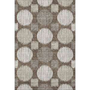 HomeRoots 9' X 12' Brown and Ivory Geometric Area Rug - Washable, UV Protected, Stylish & Durable for Homes 671521