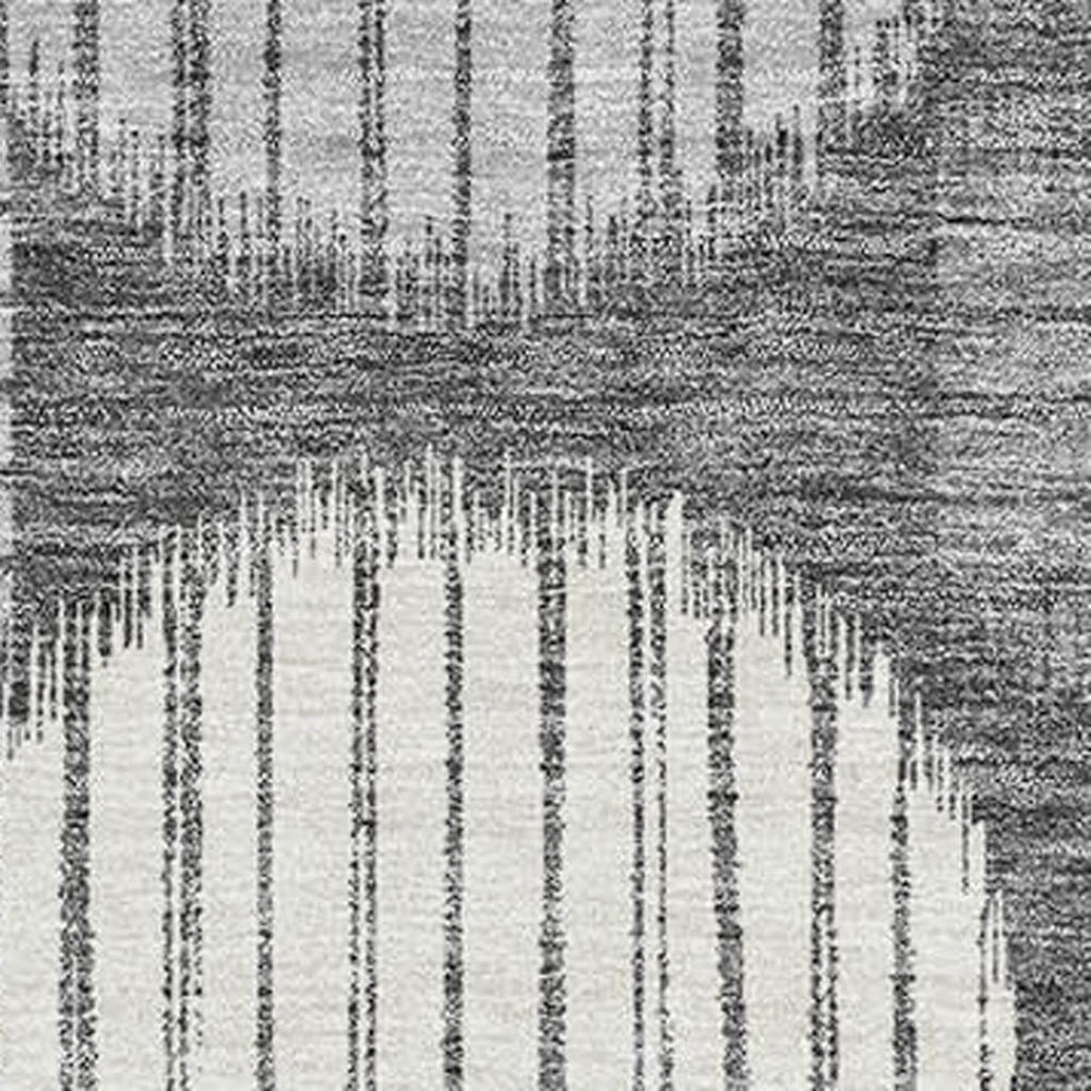 HomeRoots 8' X 10' Charcoal & Ivory Geometric Washable Area Rug - Durable, UV-Protected, Modern Design for Home 671526