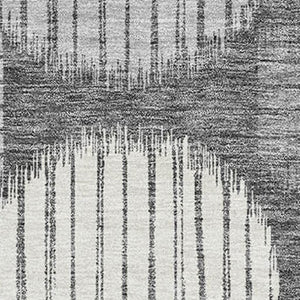 HomeRoots 8' X 10' Charcoal & Ivory Geometric Washable Area Rug - Durable, UV-Protected, Modern Design for Home 671526