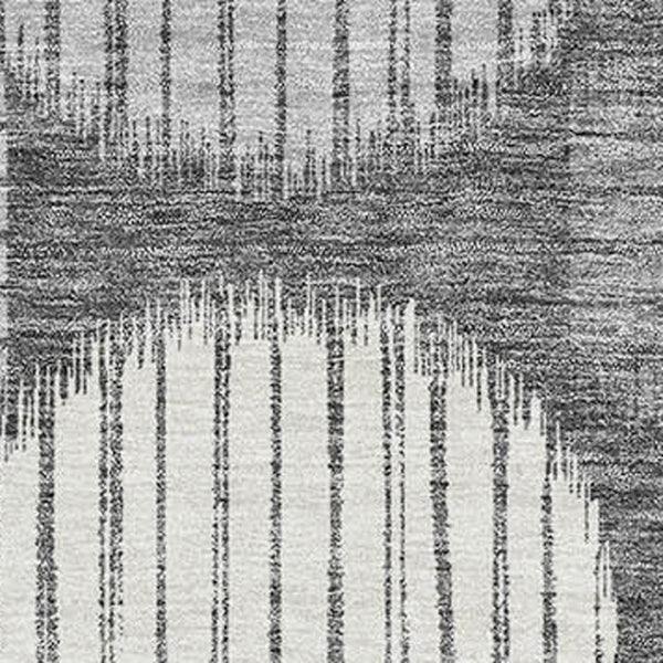 HomeRoots 8' X 10' Charcoal & Ivory Geometric Washable Area Rug - Durable, UV-Protected, Modern Design for Home 671526