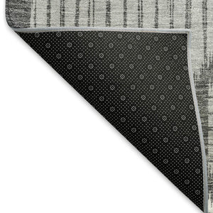 HomeRoots 9' X 12' Charcoal Geometric Area Rug - Washable, UV-Protected, Durable with Modern Style for Homes 671527
