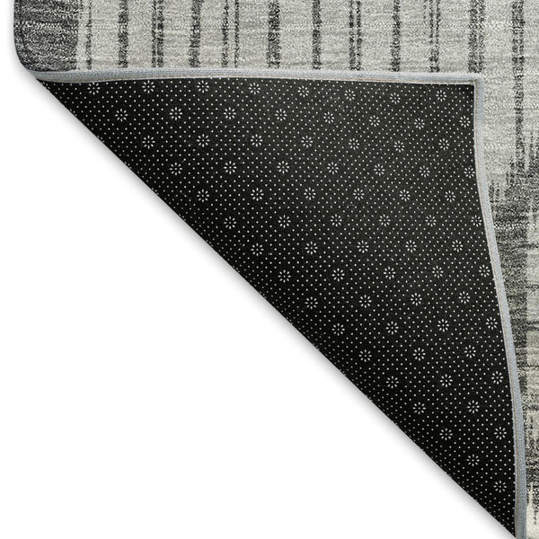 HomeRoots 9' X 12' Charcoal Geometric Area Rug - Washable, UV-Protected, Durable with Modern Style for Homes 671527