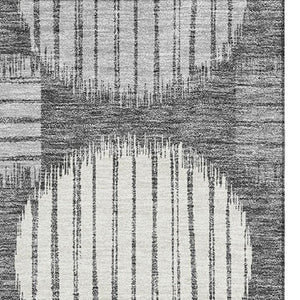 HomeRoots 9' X 12' Charcoal Geometric Area Rug - Washable, UV-Protected, Durable with Modern Style for Homes 671527