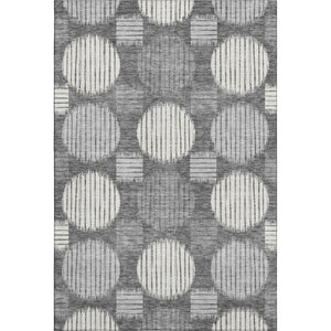 HomeRoots 10' X 14' Charcoal & Ivory Geometric Washable Area Rug – Modern, Durable, UV-Protected & Stylish 671528