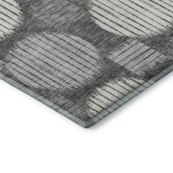 HomeRoots 10' X 14' Charcoal & Ivory Geometric Washable Area Rug – Modern, Durable, UV-Protected & Stylish 671528
