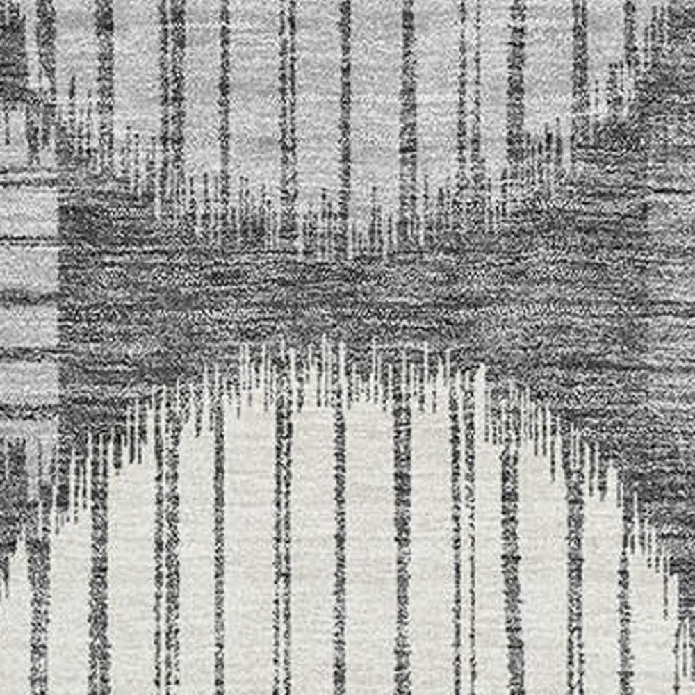 HomeRoots 10' X 14' Charcoal & Ivory Geometric Washable Area Rug – Modern, Durable, UV-Protected & Stylish 671528