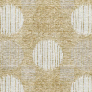 HomeRoots 8' X 10' Stylish Gold and Ivory Geometric Washable Area Rug with Stain Resistance and UV Protection 671532