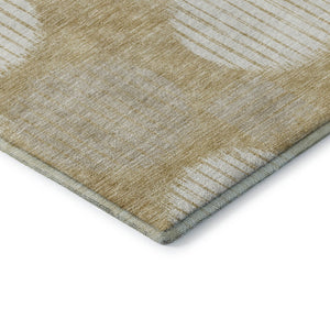 HomeRoots 10' Geometric Gold & Ivory Washable Area Rug – Durable, Stain-Resistant, UV Protected for Busy Homes 671534