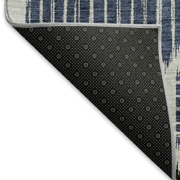 HomeRoots 9' Gray Blue & Silver Geometric Washable Area Rug - Durable, Stylish, UV Protected for Any Space! 671539