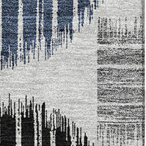 HomeRoots 10' Geometric Washable Area Rug in Gray, Blue & Silver - UV Protected, Durable & Stylish Floor Covering 671540