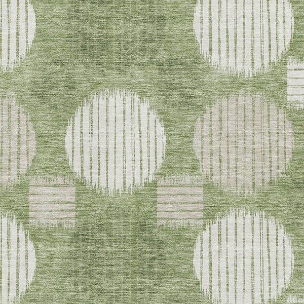 HomeRoots 10' X 14' Green and Beige Geometric Washable Area Rug - Stylish, Durable, UV-Protected for Busy Homes 671546
