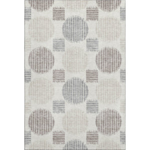 HomeRoots 8' X 10' Stylish Ivory, Beige & Gray Geometric Washable Area Rug with UV Protection for High Traffic 671550