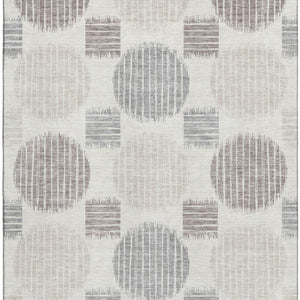 HomeRoots 8' X 10' Stylish Ivory, Beige & Gray Geometric Washable Area Rug with UV Protection for High Traffic 671550