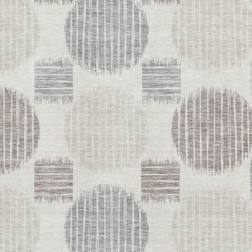 HomeRoots 9' X 12' Elegant Ivory Beige Gray Geometric Washable Area Rug with UV Protection for Home Décor 671551