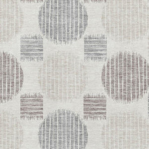 HomeRoots 9' X 12' Elegant Ivory Beige Gray Geometric Washable Area Rug with UV Protection for Home Décor 671551