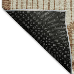 HomeRoots 8' X 10' Washable Geometric Area Rug in Rust, Gold, and Ivory with UV Protection for All Spaces 671562