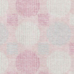 HomeRoots 9' X 12' Modern Pink, Ivory & Gray Geometric Washable Area Rug with UV Protection for Busy Homes 671569