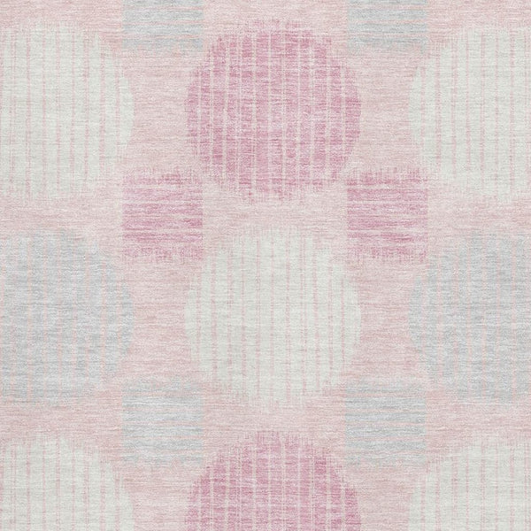 HomeRoots 10' X 14' Stylish Pink, Ivory, and Gray Geometric Area Rug - Durable, Washable, UV-Resistant Design! 671570