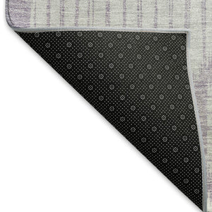 HomeRoots 5' X 8' Modern Purple Ivory Gray Geometric Area Rug - Washable, Durable & UV Protected Design for Homes 671572