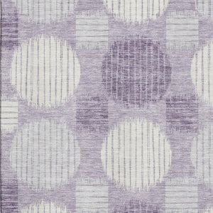 HomeRoots 5' X 8' Modern Purple Ivory Gray Geometric Area Rug - Washable, Durable & UV Protected Design for Homes 671572