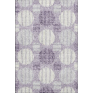 HomeRoots 8' X 10' Stylish Purple Ivory Gray Geometric Washable Area Rug with UV Protection for Homes 671574
