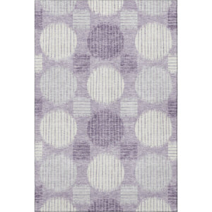 HomeRoots 8' X 10' Stylish Purple Ivory Gray Geometric Washable Area Rug with UV Protection for Homes 671574