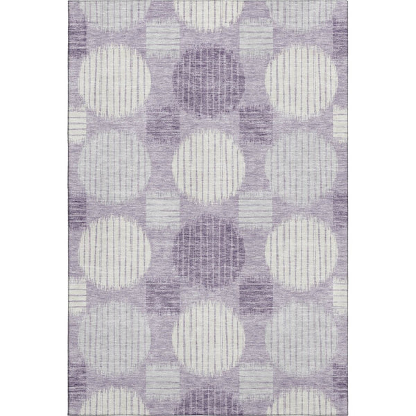 HomeRoots 9' X 12' Purple, Ivory & Gray Geometric Washable Area Rug - Durable, Stylish & UV Protected Design 671575