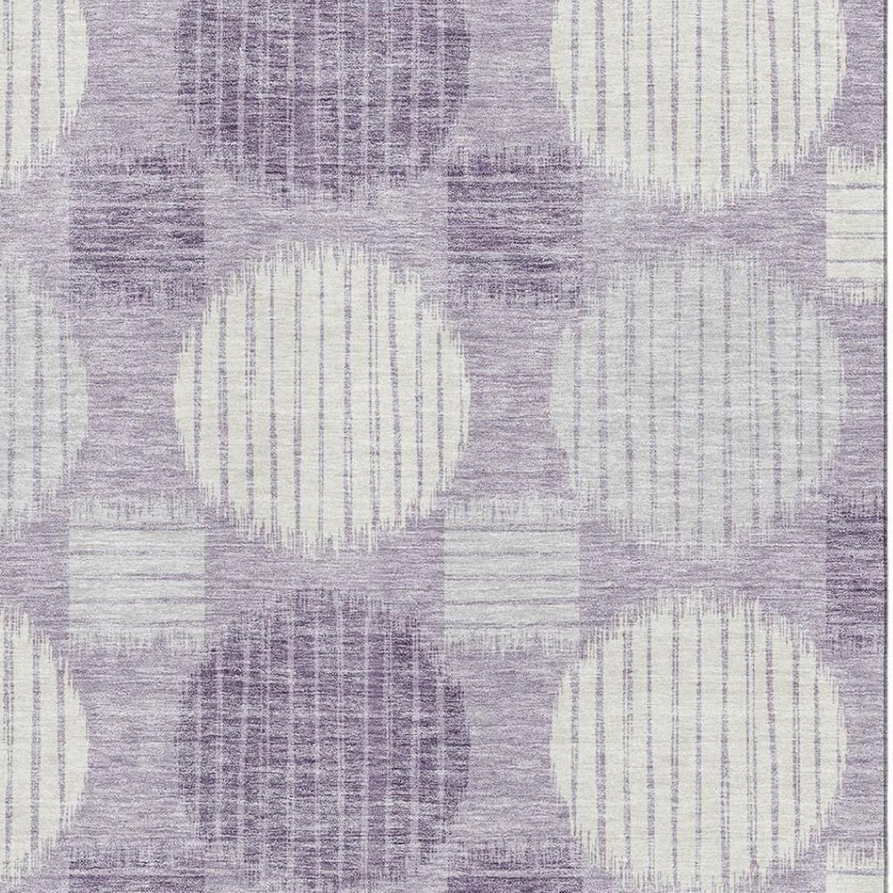 HomeRoots 9' X 12' Purple, Ivory & Gray Geometric Washable Area Rug - Durable, Stylish & UV Protected Design 671575