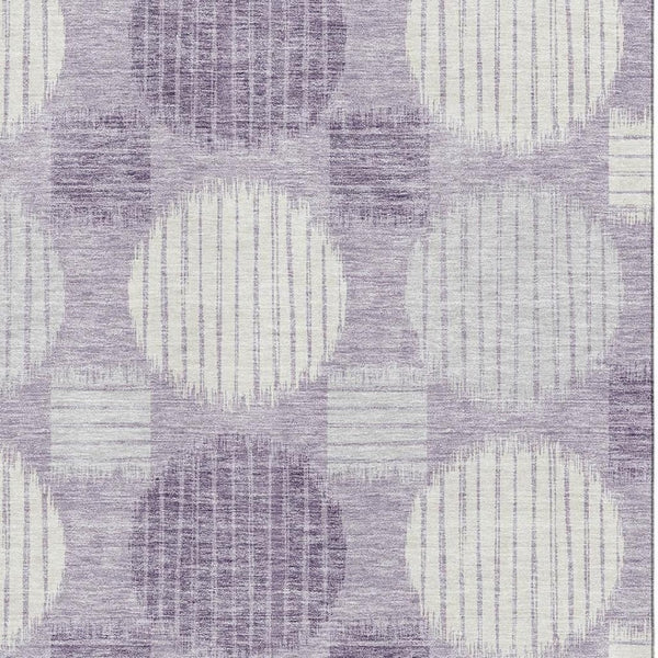 HomeRoots 9' X 12' Purple, Ivory & Gray Geometric Washable Area Rug - Durable, Stylish & UV Protected Design 671575