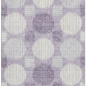 HomeRoots 9' X 12' Purple, Ivory & Gray Geometric Washable Area Rug - Durable, Stylish & UV Protected Design 671575
