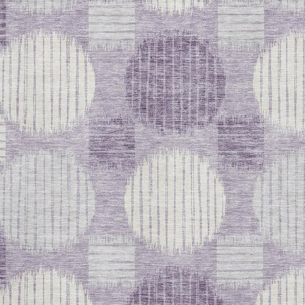 HomeRoots 10' Geometric Purple Ivory & Gray Washable Area Rug - Durable, UV-Protected, Family-Friendly Decor 671576