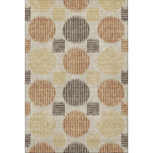 HomeRoots 8' X 10' Stylish Tan Gold Brown Geometric Area Rug – Washable, UV Protected, Ideal for Homes! 671580
