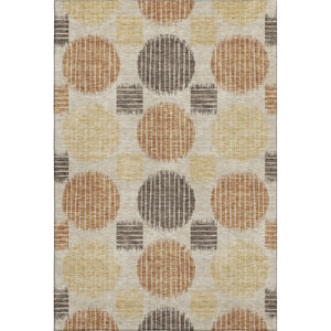 HomeRoots 10' Tan, Gold & Brown Geometric Washable Area Rug – UV Protected, Stain Resistant, Perfect for Families! 671582