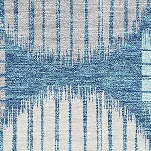 HomeRoots 9' X 12' Teal Ivory Gray Geometric Washable Area Rug - UV Protected, Kid & Pet Friendly Design 671587