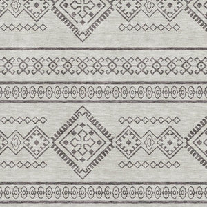 HomeRoots 8' X 10' Southwestern Washable Area Rug - Beige & Taupe, UV Protected, Stain-Resistant, Durable Design 671592