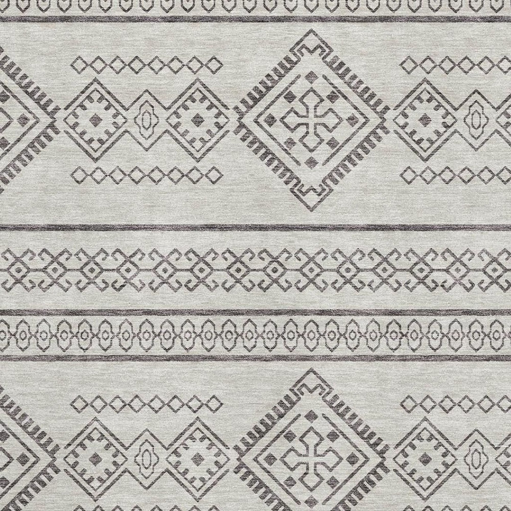 HomeRoots 9' X 12' Beige & Taupe Southwestern Area Rug - Durable, Washable, Stain-Resistant with UV Protection 671593
