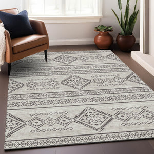 HomeRoots 10' Beige and Taupe Southwestern Washable Area Rug with UV Protection for Indoor and Outdoor Spaces 671594