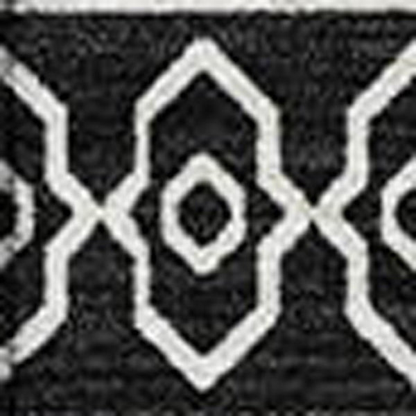 HomeRoots 9' X 12' Black And Ivory Southwestern Area Rug - Durable, Stain-Resistant, UV Protected for All Rooms 671599