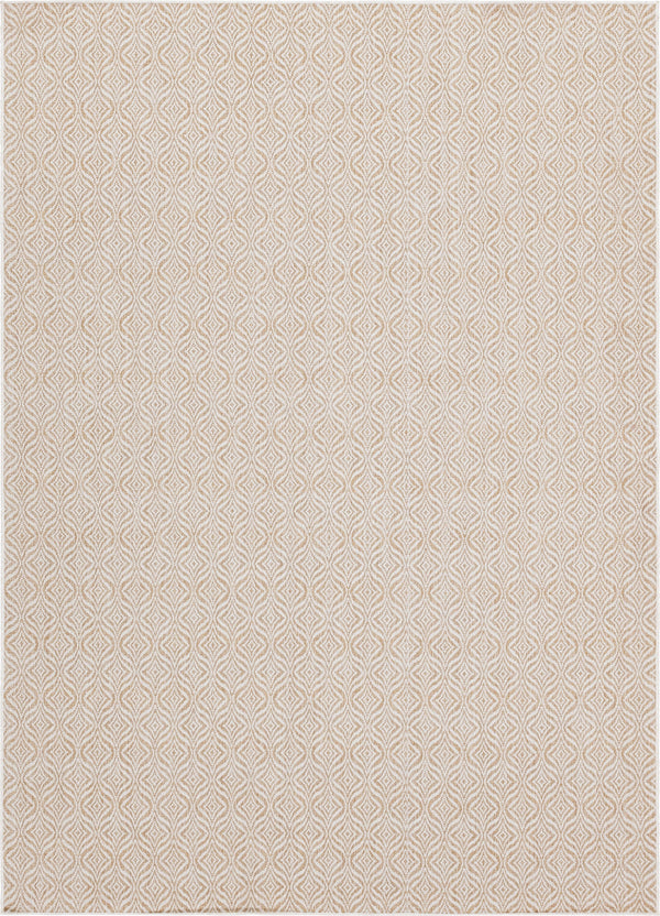 Unique Loom Outdoor Trellis Deco Trellis Machine Made Trellis Rug Taupe, Ivory 8' 0" x 11' 4"