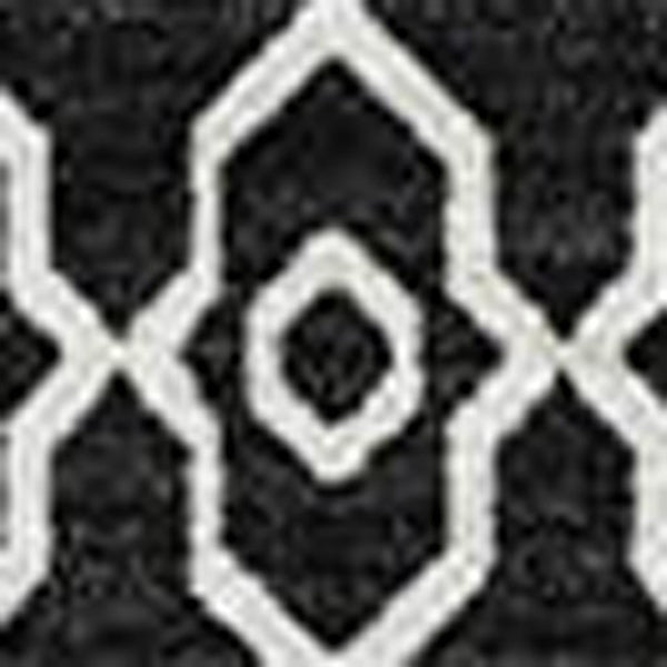 HomeRoots 10' Black and Ivory Southwestern Washable Area Rug - Durable, UV Protected, Stain-Resistant Design! 671600