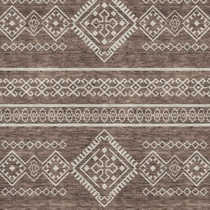 HomeRoots 5' X 8' Southwestern Washable Area Rug – Durable UV-Protected, Stain-Resistant, Earthy Design for Homes 671602