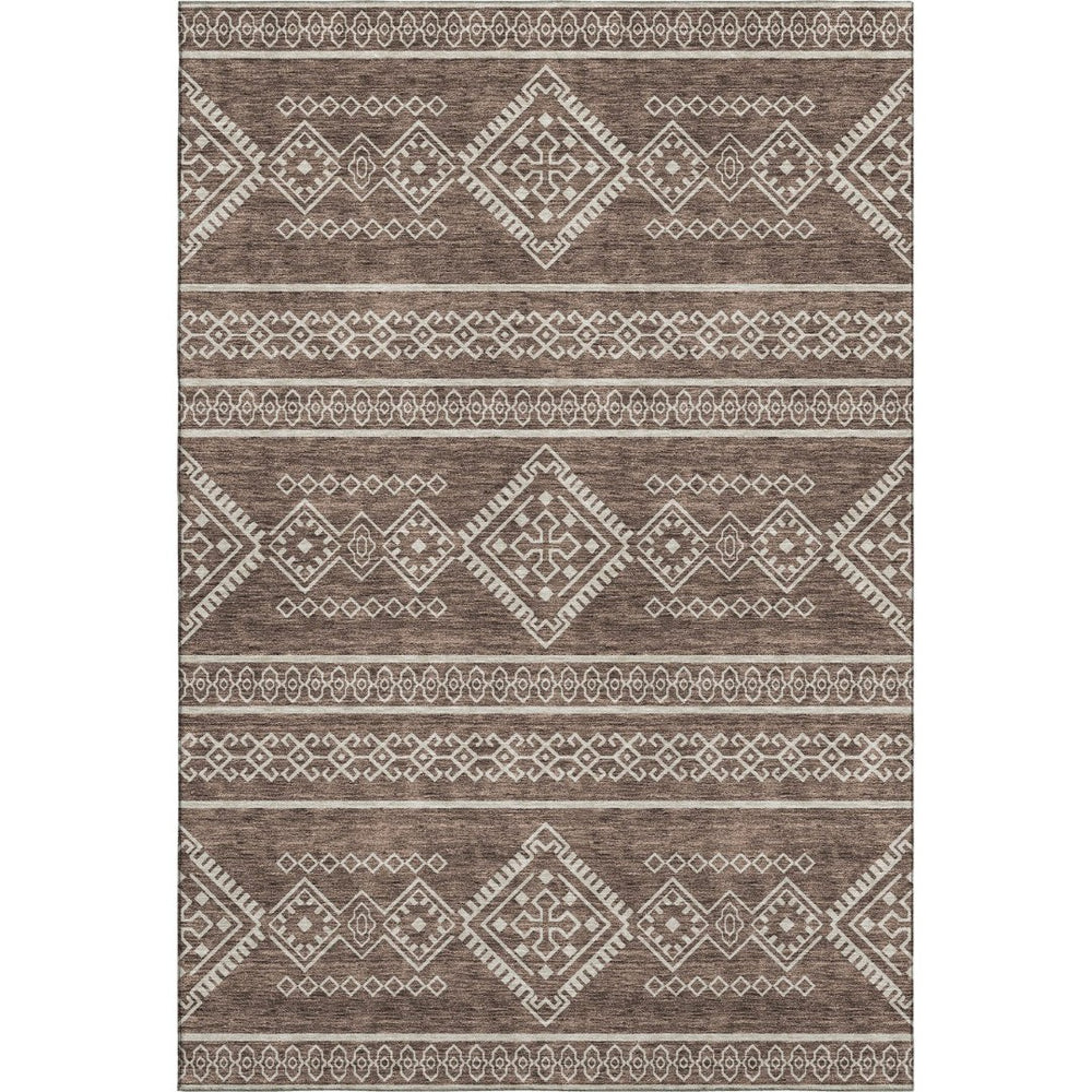 HomeRoots 8' X 10' Southwestern Washable Area Rug – Durable, UV-Protected, Stain-Resistant for Family Homes 671604