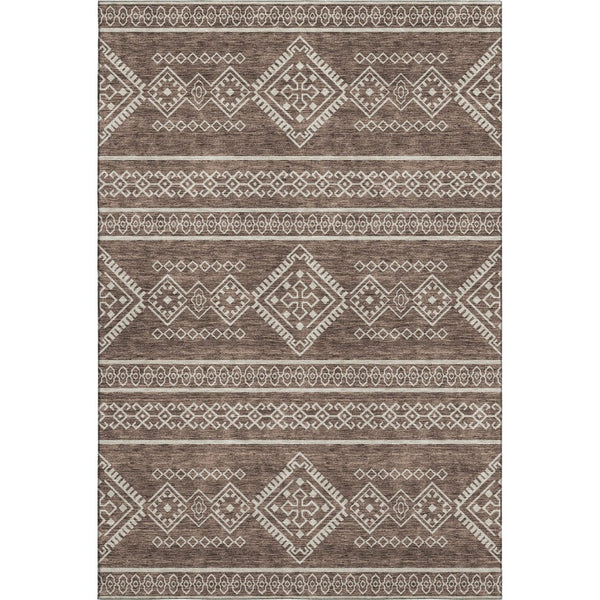 HomeRoots 9' X 12' Southwestern Area Rug - Washable, UV-Protected, Stain-Resistant for High-Traffic Homes 671605
