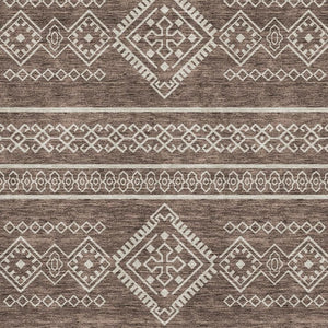 HomeRoots 10' X 14' Stylish Brown & Beige Southwestern Washable Area Rug with UV Protection for Active Homes 671606