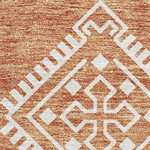 HomeRoots 5' X 8' Southwestern Area Rug in Copper & Ivory - Washable, UV Protected, Stain Resistant Design 671608