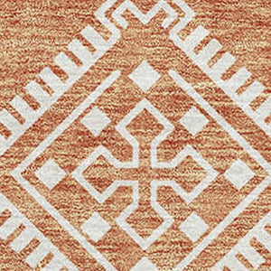 HomeRoots 8' X 10' Durable Copper and Ivory Southwestern Area Rug – Washable, UV Protected for Everyday Use 671610