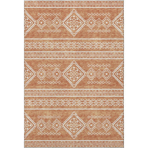HomeRoots 8' X 10' Durable Copper and Ivory Southwestern Area Rug – Washable, UV Protected for Everyday Use 671610